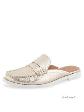 Salome Leather Mule Slipper Flat Almond Toe Slip-On Casual Comfort Walk